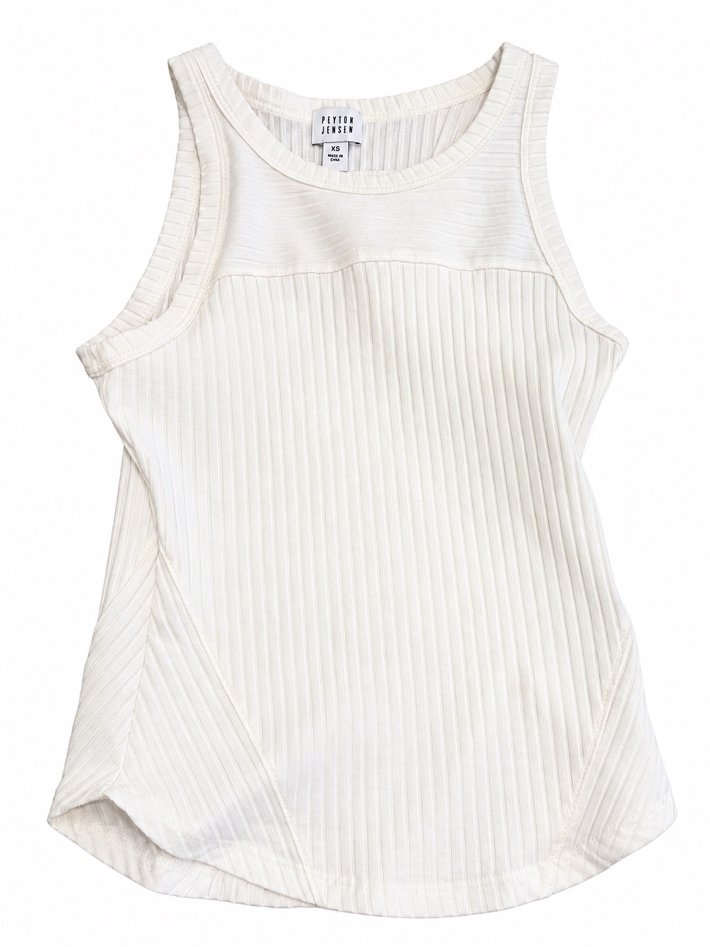 Ribbed Cream Tank  - Sleek Sleeveless Top